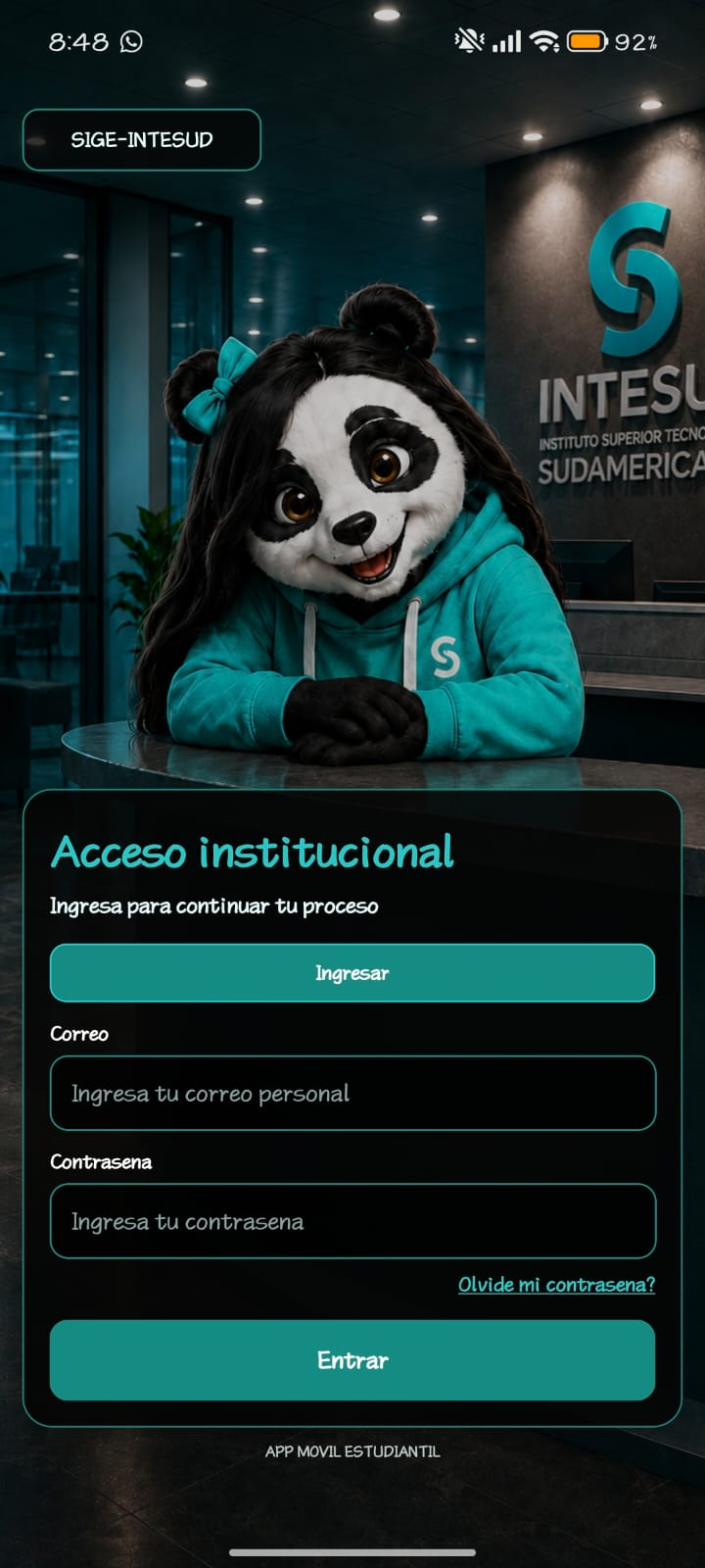 Vista previa del Sistema Integral de Gestión Estudiantil